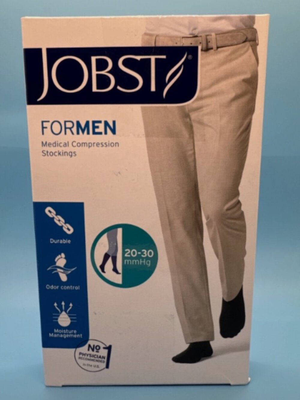 Jobst For Men Knee High Compression Stockings 20-30mmHg Men's Large Black New